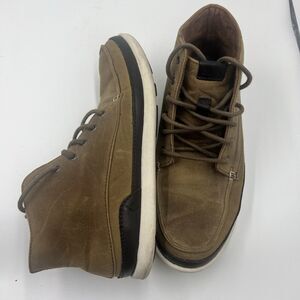 OluKai Nalukai Kapa Boots Brown Waxed Canvas Mens Size 8.5 Ankle